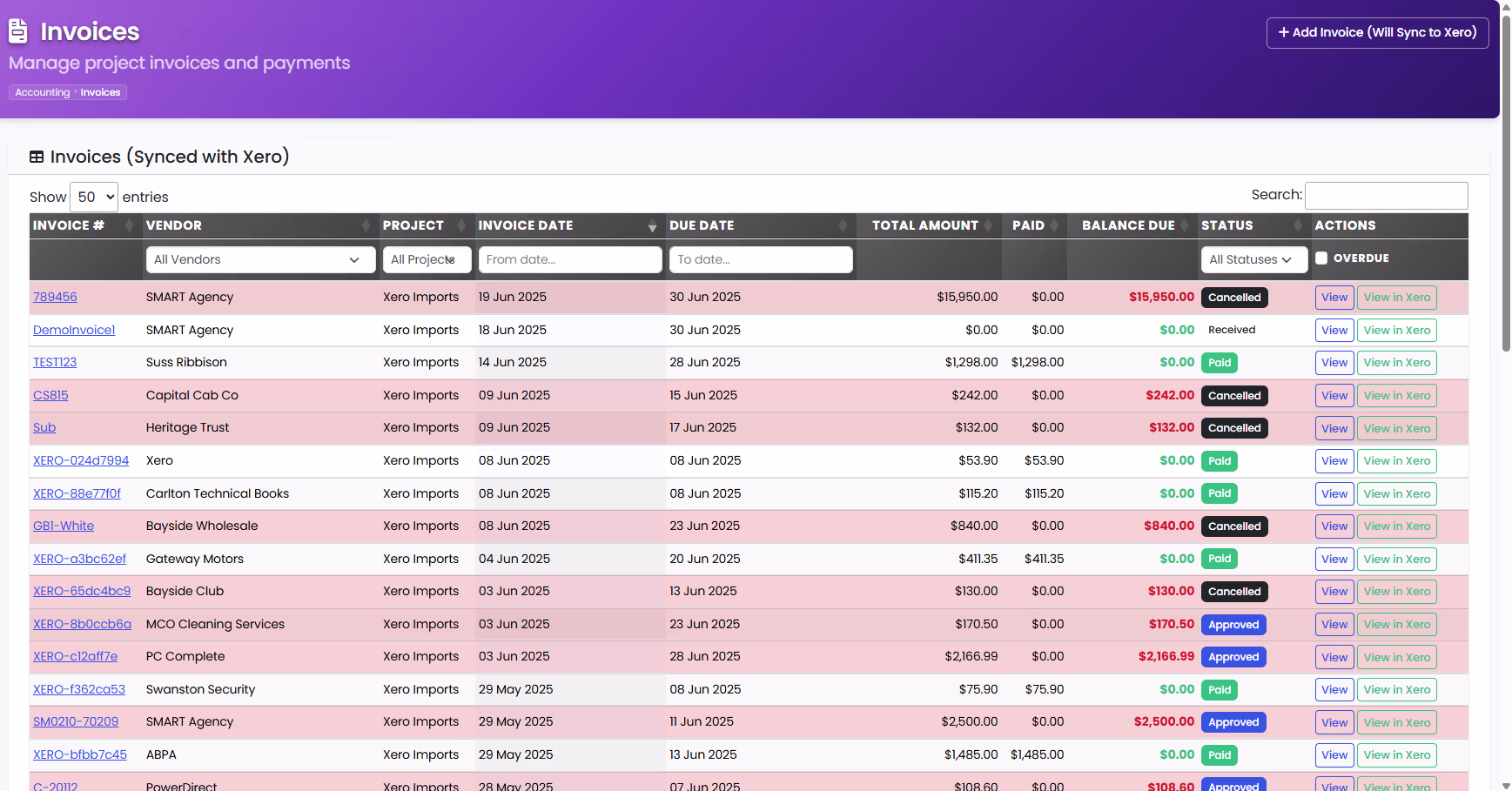 Invoice Management